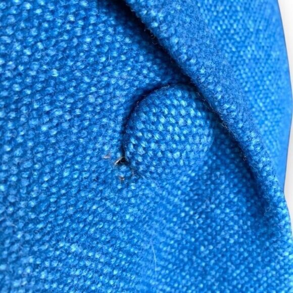 Vintage J’adore by Northfield Wool Car Coat Bright Blue Button Front Union Made - Picture 5 of 11